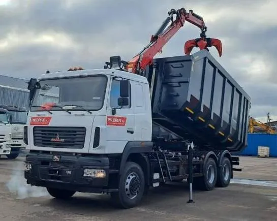 Ломовоз 30 м³ МАЗ 6312С5-8575-012 с КМУ Palfinger VM 10L74M